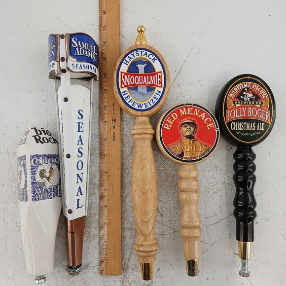 Lot of 5 Craft Beer Tap Handles Mixed Brands Bar Collectibles Home Brew Decor - Picture 4 of 4